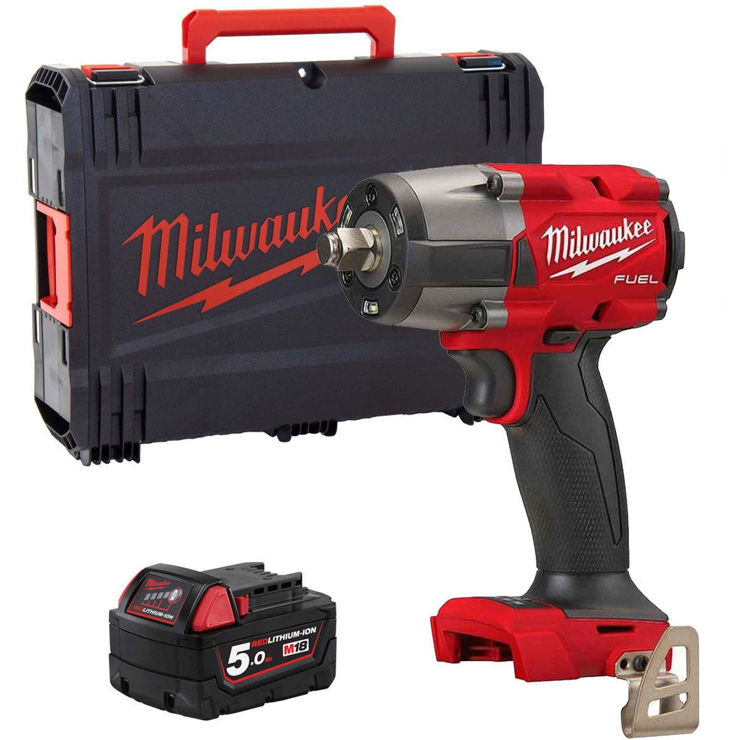 Milwaukee M18FMTIW2F12-0X 18V Brushless 1/2" Impact Wrench with 1 x 5.0Ah Battery &amp; Case