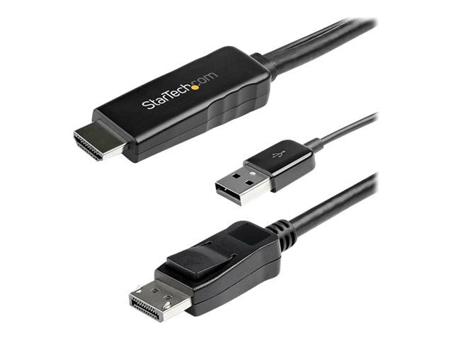 TieDex UK StarTech.com 2m (6ft) HDMI to DisplayPort Cable 4K 30Hz, Active HDMI 1.4 to DP 1.2 Adapter Converter Cable with Audio, USB Powered, Mac & Windows, HDMI Laptop to DP Monitor, Male/Male - Built-In USB Cable - video cable - DisplayPort / HDMI - 2 m