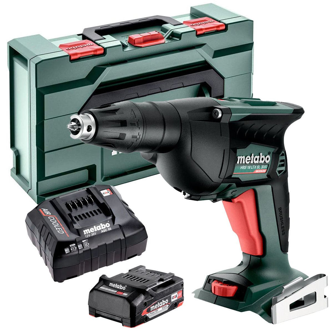 Metabo HBS 18 LTX BL 3000 18V Brushless Drywall Screwdriver with 1 x 2.0Ah Battery Charger & Metabox