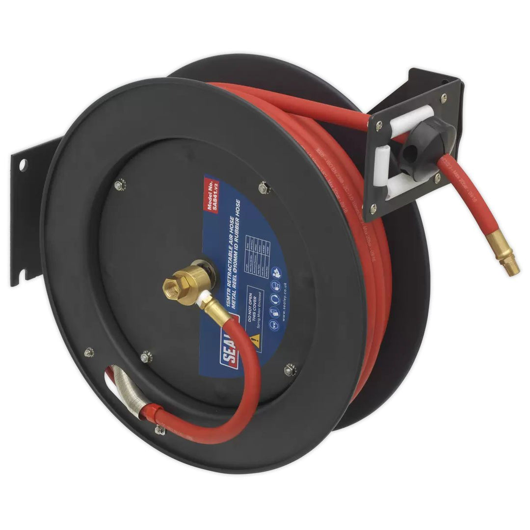Sealey SA841 Retractable Air Hose Metal Reel 15mtr Ø10mm