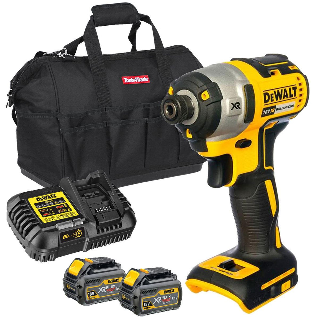 Dewalt DCF887B2 18V Brushless Impact Driver with 2 x 6.0Ah Batteries & Charger in Bag
