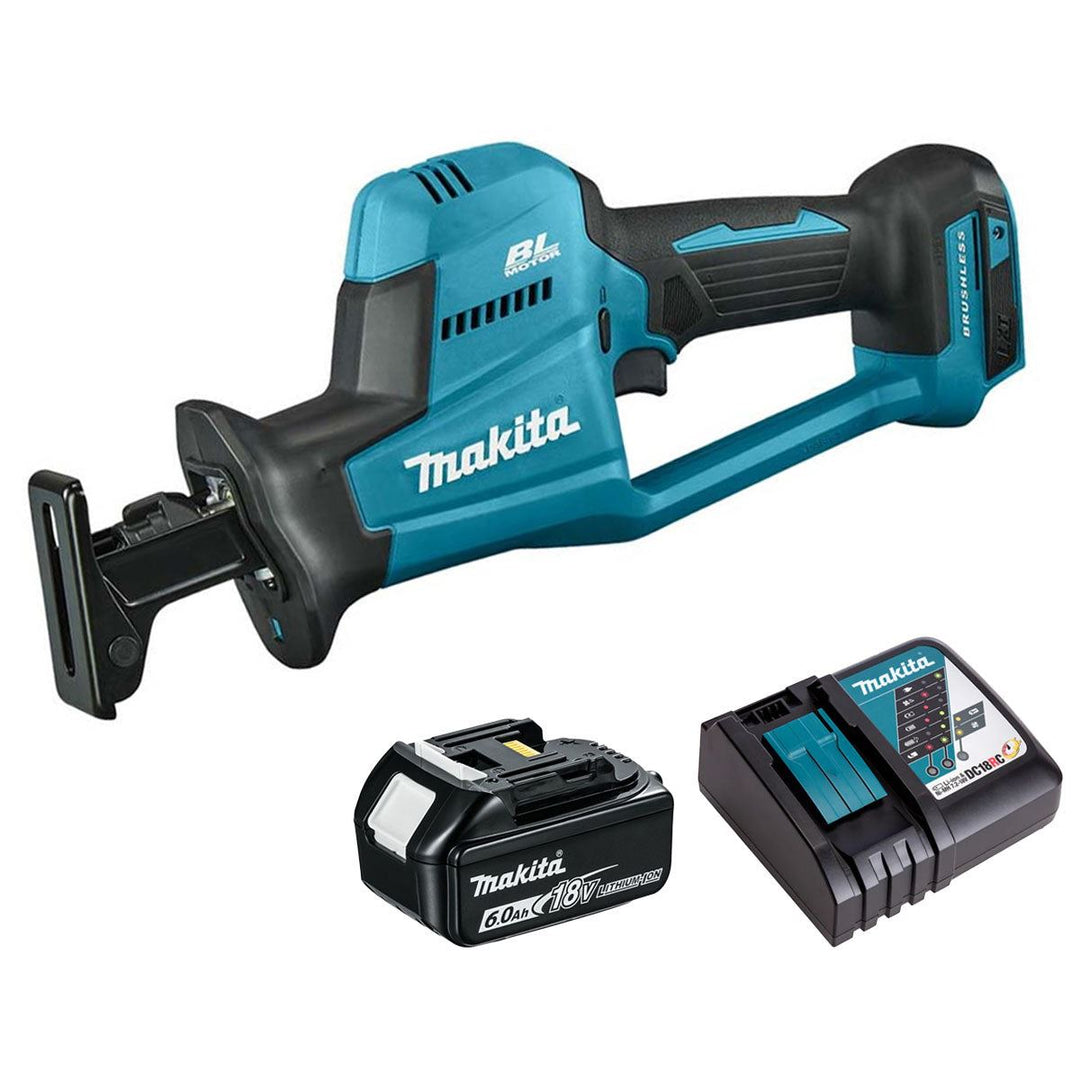 Makita DJR189Z 18V LXT Brushless Reciprocating Saw with 1 x 6.0Ah Battery & Charger