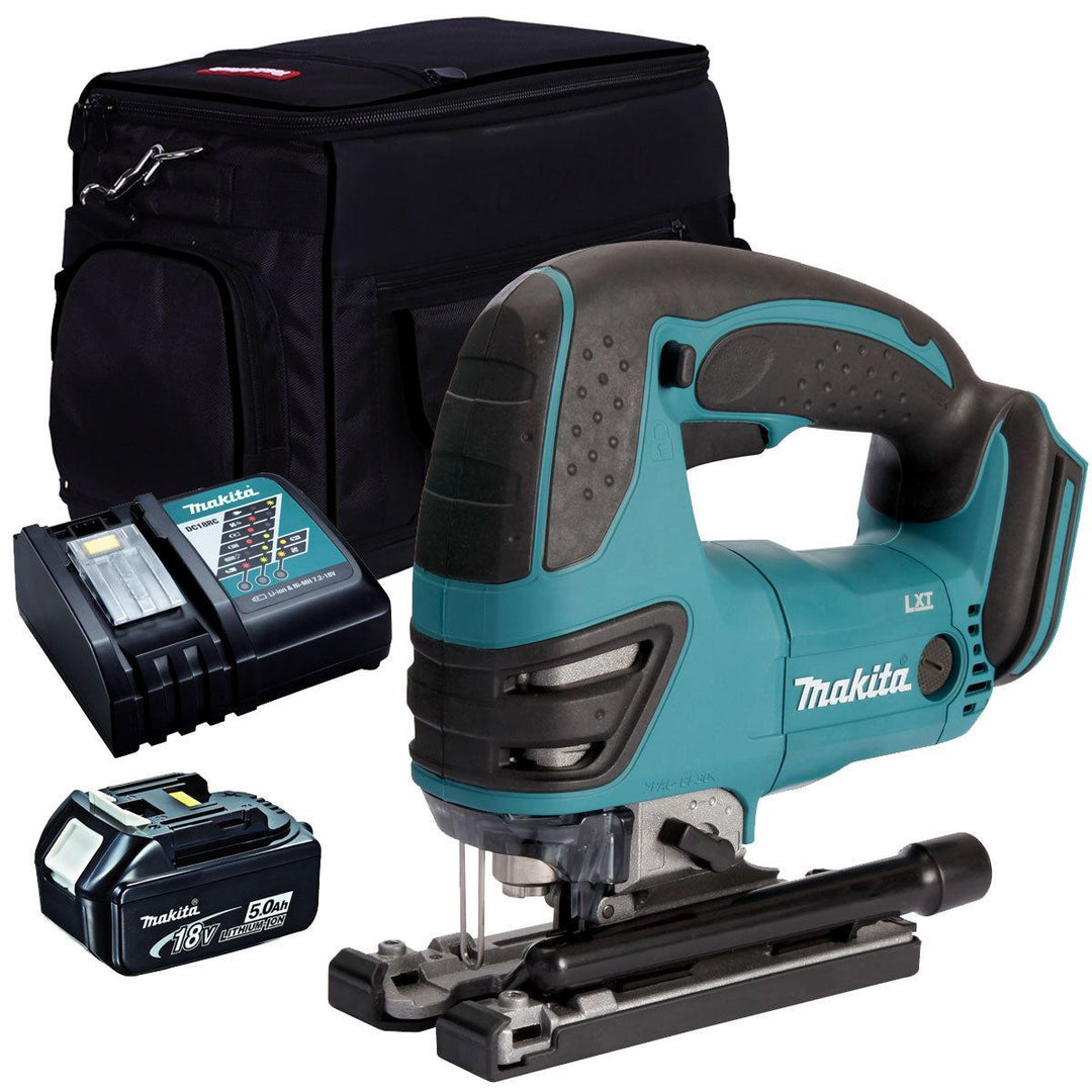 Makita DJV180Z 18V Cordless Jigsaw with 1 x 5.0Ah Battery Charger &amp; Bag