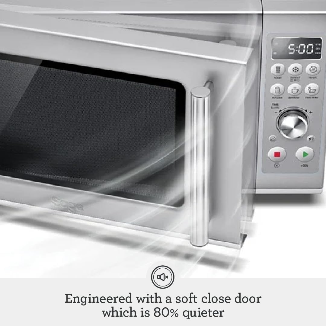 Sage - The Compact Wave Soft Close Microwave, Silver