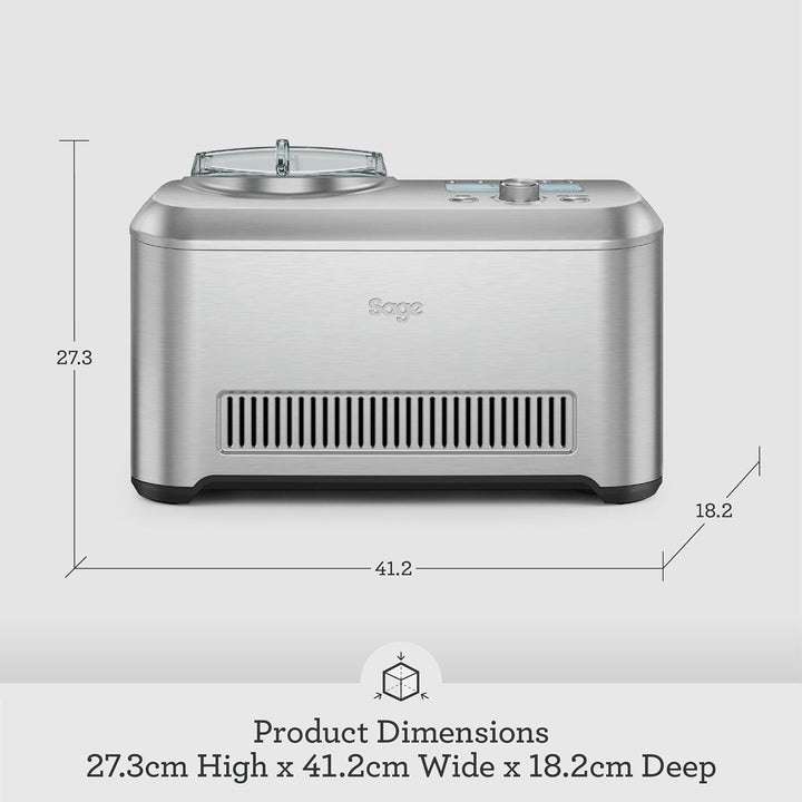 Sage - The Smart Scoop Ice Cream Maker - Self-Cooling Machine - Manual & Automatic Modes - Brushed Stainless Steel