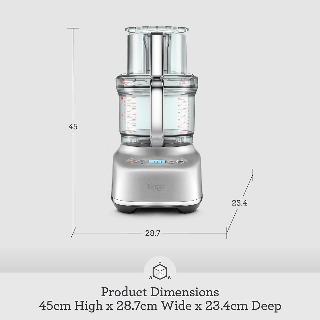 Sage - The Paradice 16 Food Processor - Multifunctional Vegetable Chopper, Dicer, Slicer, Shredder, Blender & Grater - 900W - Stainless Steel