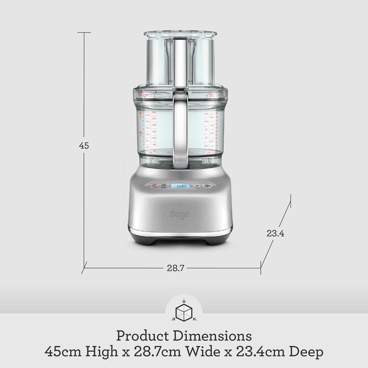 Sage - The Paradice 16 Food Processor - Multifunctional Vegetable Chopper, Dicer, Slicer, Shredder, Blender & Grater - 900W - Stainless Steel