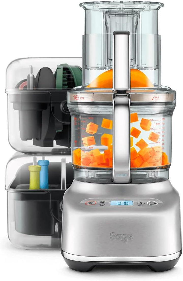 Sage - The Paradice 16 Food Processor - Multifunctional Vegetable Chopper, Dicer, Slicer, Shredder, Blender & Grater - 900W - Stainless Steel
