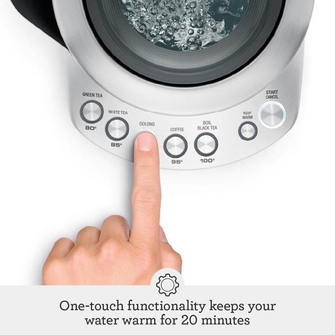 Sage - The Smart Kettle - Quiet and Cordless Electric Kettle - Fast Boil, Brushed Stainless Steel