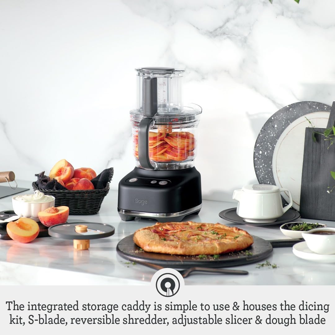 Sage - The Paradice 9 Food Processor - With Dicing Kit, S-blade, Reversible Shredder, Adjustable Slicer & Dough Blade, Brushed Stainless Steel