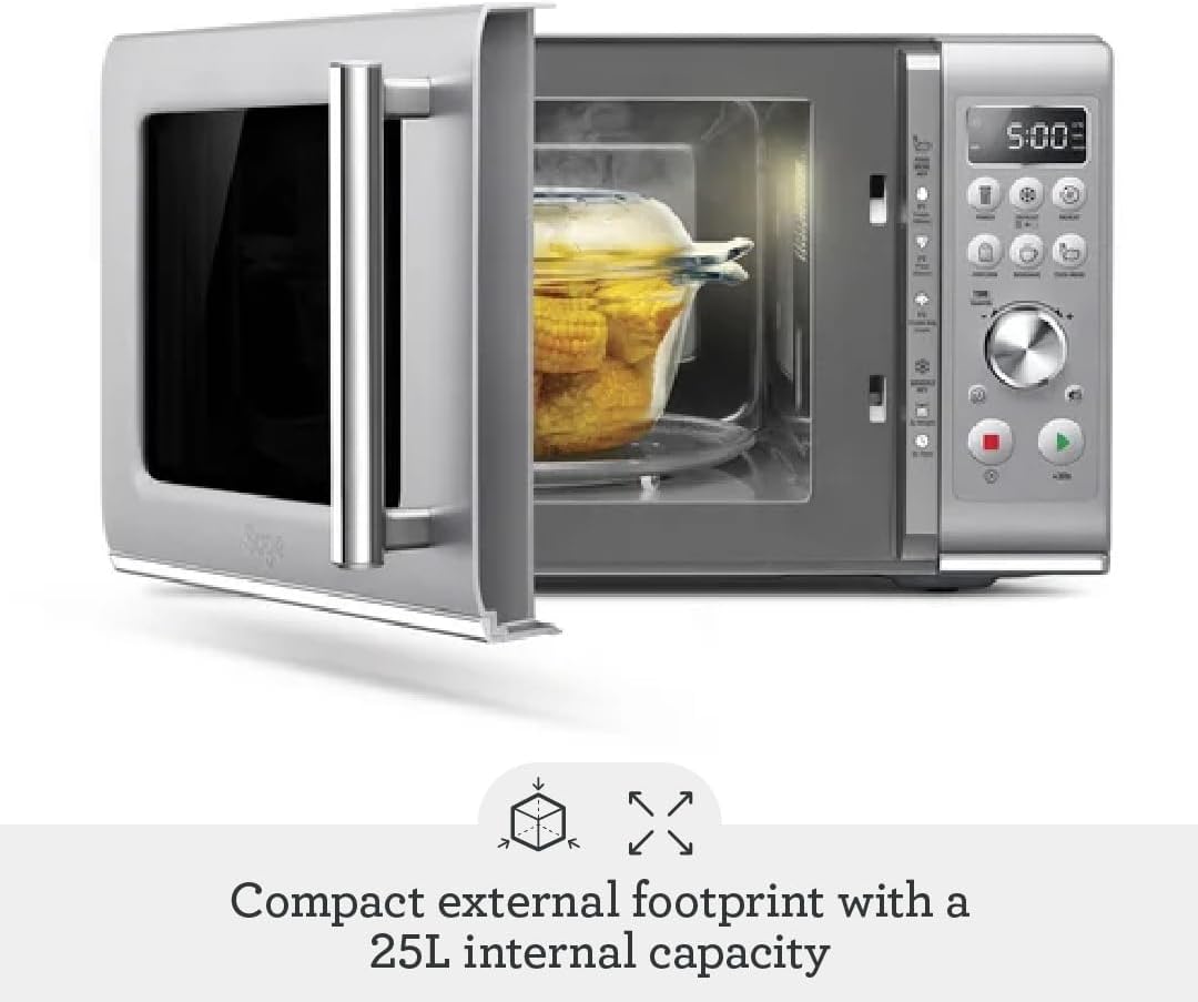 Sage - The Compact Wave Soft Close Microwave, Silver