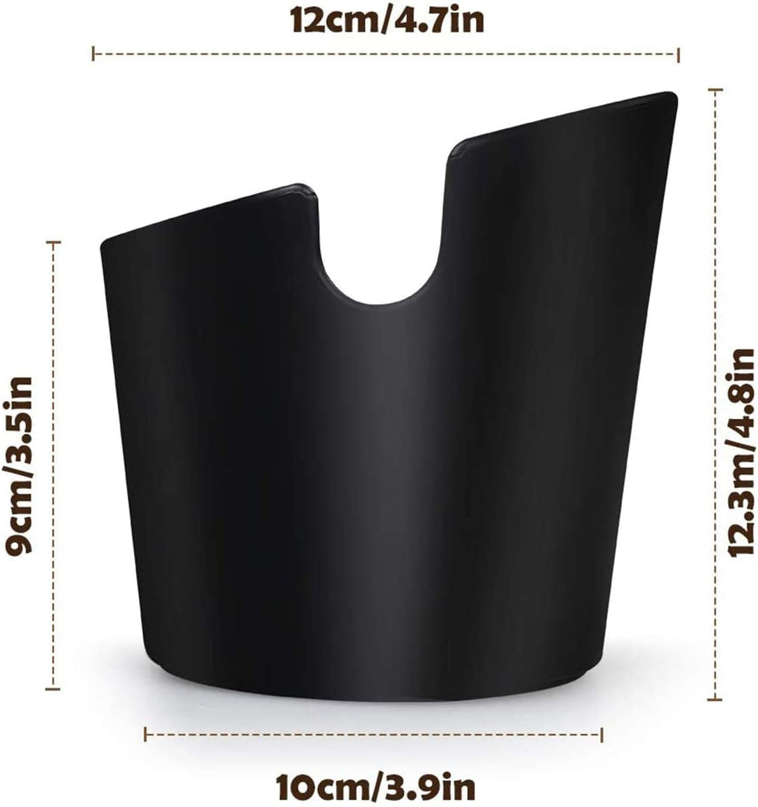 Ideal Swan Barista Style Espresso Knock Box - 4.8 Inch Shock-Absorbent Coffee Bin with Removable Metal Knock Bar and Non-Slip Base (Black)