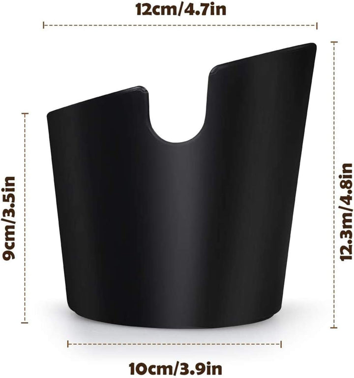 Ideal Swan Barista Style Espresso Knock Box - 4.8 Inch Shock-Absorbent Coffee Bin with Removable Metal Knock Bar and Non-Slip Base (Black)