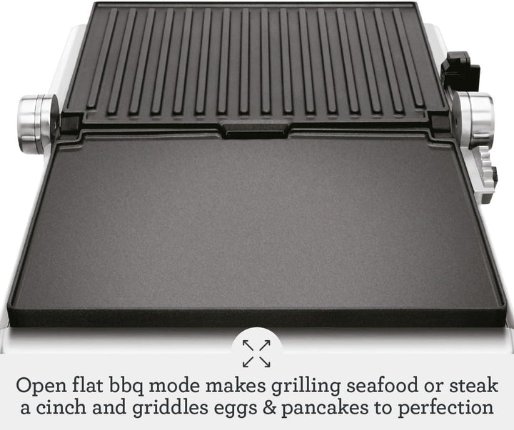 Sage - The BBQ & Press Grill - One-Touch Perfect Panini, Burger & Steak, Brushed Stainless Steel