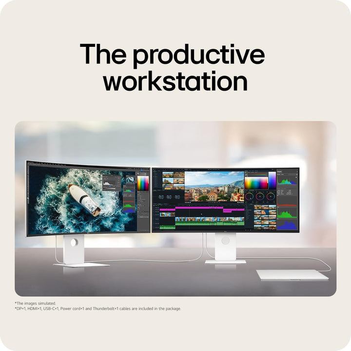 LG UltraFine Monitor 40U990A - Curved UltraWide 5K2K (5120 x 2160p) Nano IPS Black 40 Inch, 120Hz, 5ms, DCI-P3 99%, HDR 600, FreeSync Premium, Speakers, Thunderbolt 5, HDMI 2.1, DP2.1, White