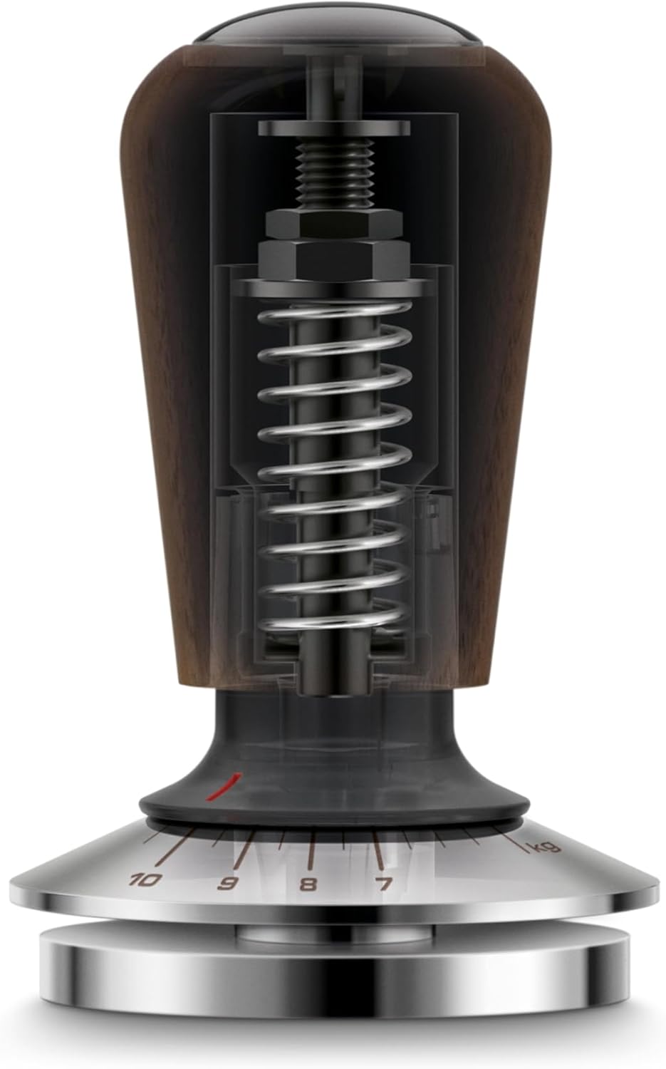 Sage - The Force Gauge Tamper 58mm - Self-Levelling Espresso Tamper, Consistent Pressure, Stainless Steel &amp; Walnut, Compatible with 58mm Sage Portafilters