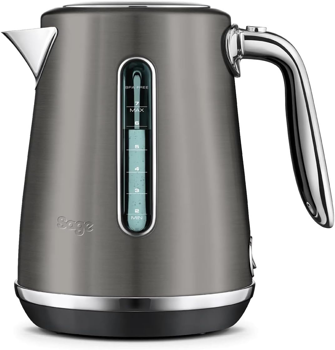Sage - The Soft Top Luxe Quiet Electric Kettle - Fast Boil, Opens Softly, Elegant Design - 1.7 L Capacity, Cordless, 2400 W - Black Stainless Steel