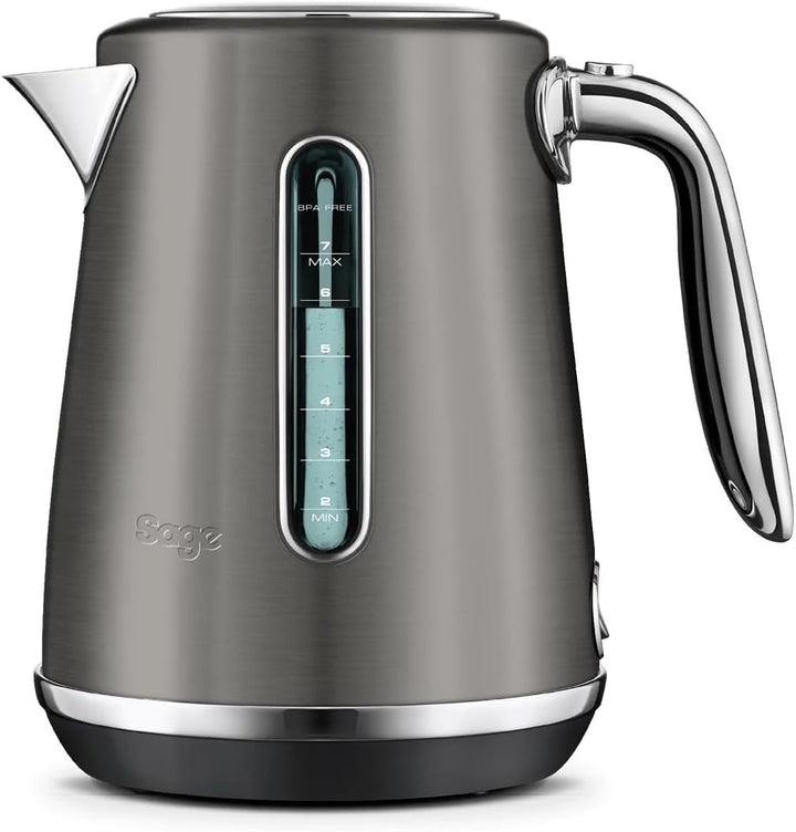 Sage - The Soft Top Luxe Quiet Electric Kettle - Fast Boil, Opens Softly, Elegant Design - 1.7 L Capacity, Cordless, 2400 W - Black Stainless Steel