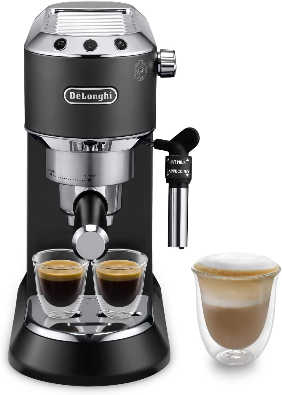 De'Longhi Dedica Style, Traditional Pump Espresso Machine, Coffee and Cappuccino Maker, EC685BK, Black