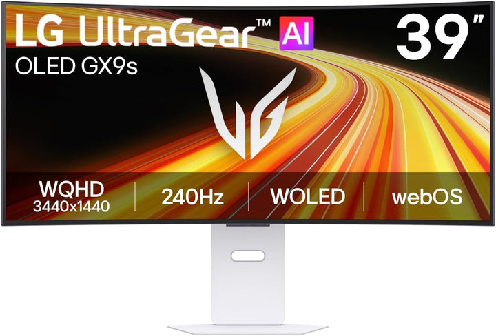 LG UltraGear™ OLED GX9s 39GX90SB-W 39 inch UWQHD Curved Smart Gaming Monitor | webOS, 240Hz, 0.03ms, WOLED 1300 nits, HDR True Black 400, AI Picture &amp; Sound, DP 1.4(DSC), HDMI 2.1 &amp; USB-C 65W
