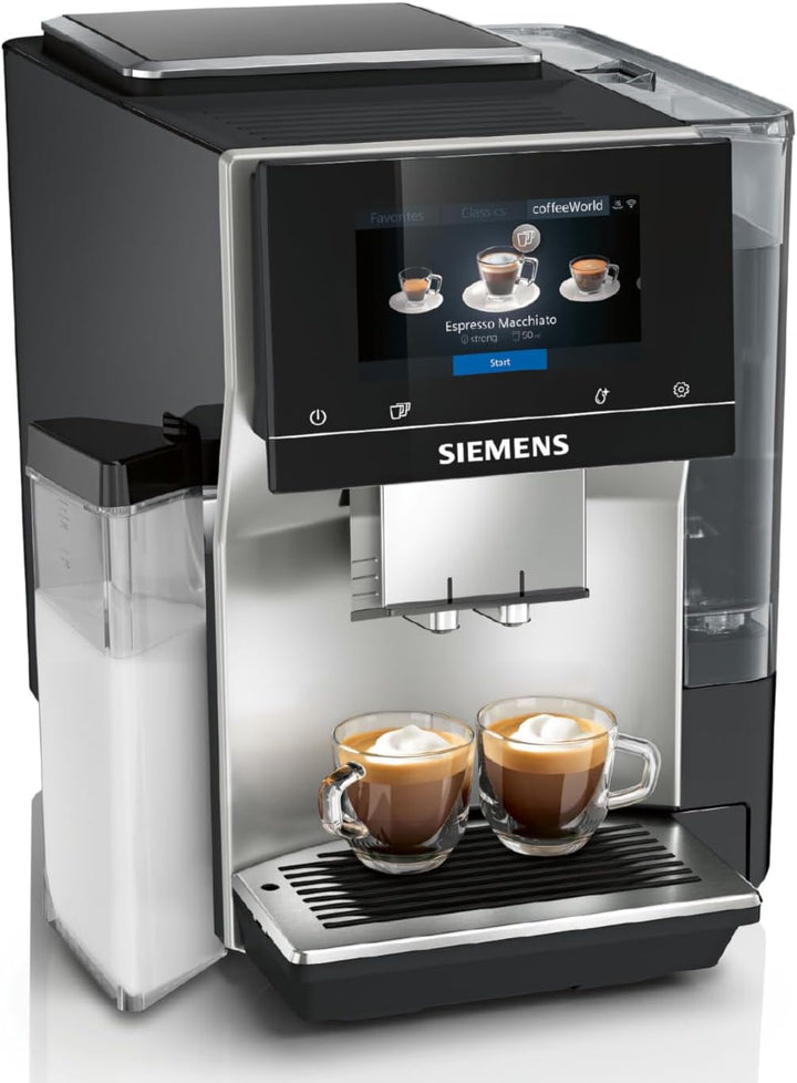 SIEMENS EQ700 Fully Automatic Bean to Cup Coffee Machine, 5" Touch Screen Display, Cold Brew/Slow Brew, Integrated Milk Container, 30+ Coffee Beverages, Home Connect, TQ713GB3