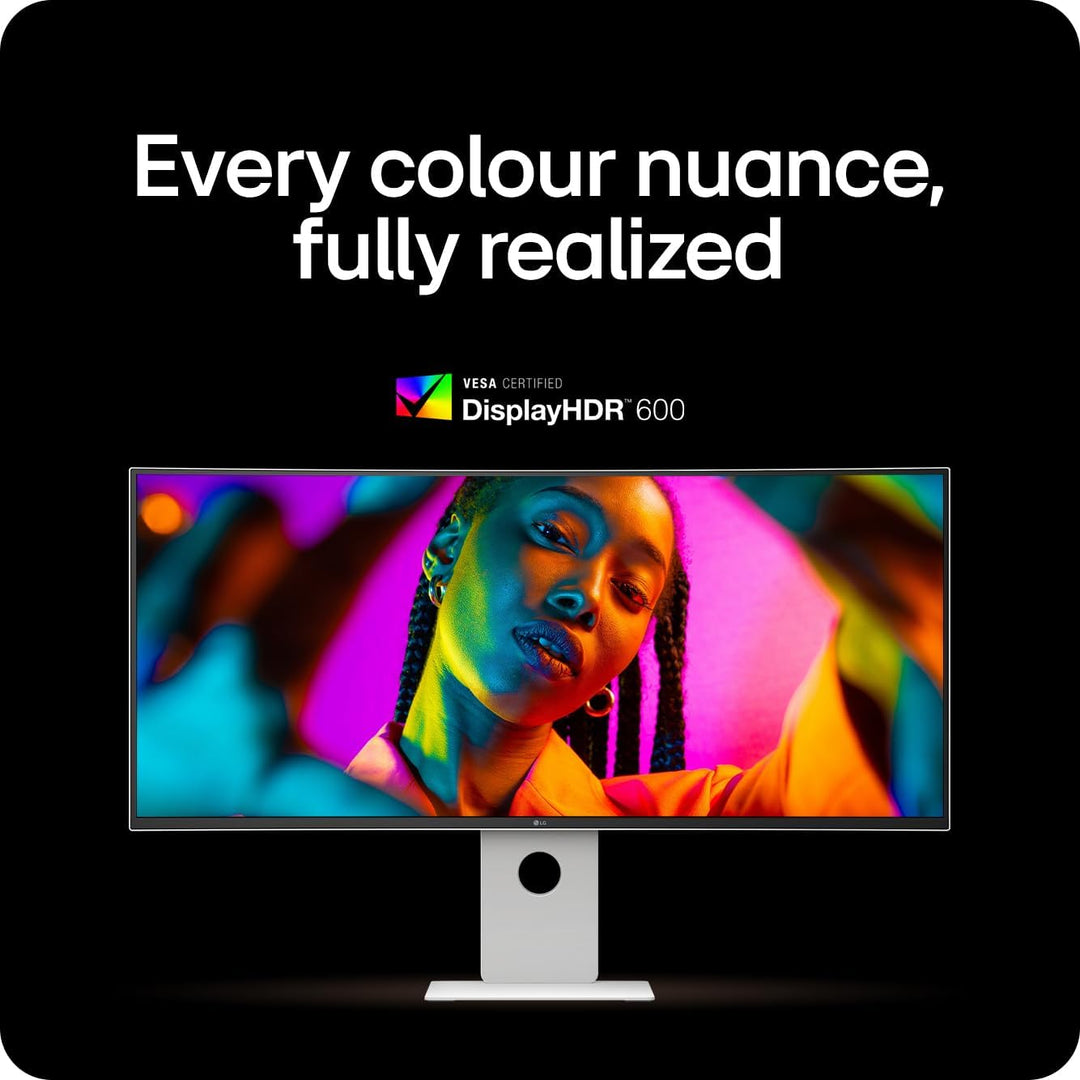 LG UltraFine Monitor 40U990A - Curved UltraWide 5K2K (5120 x 2160p) Nano IPS Black 40 Inch, 120Hz, 5ms, DCI-P3 99%, HDR 600, FreeSync Premium, Speakers, Thunderbolt 5, HDMI 2.1, DP2.1, White