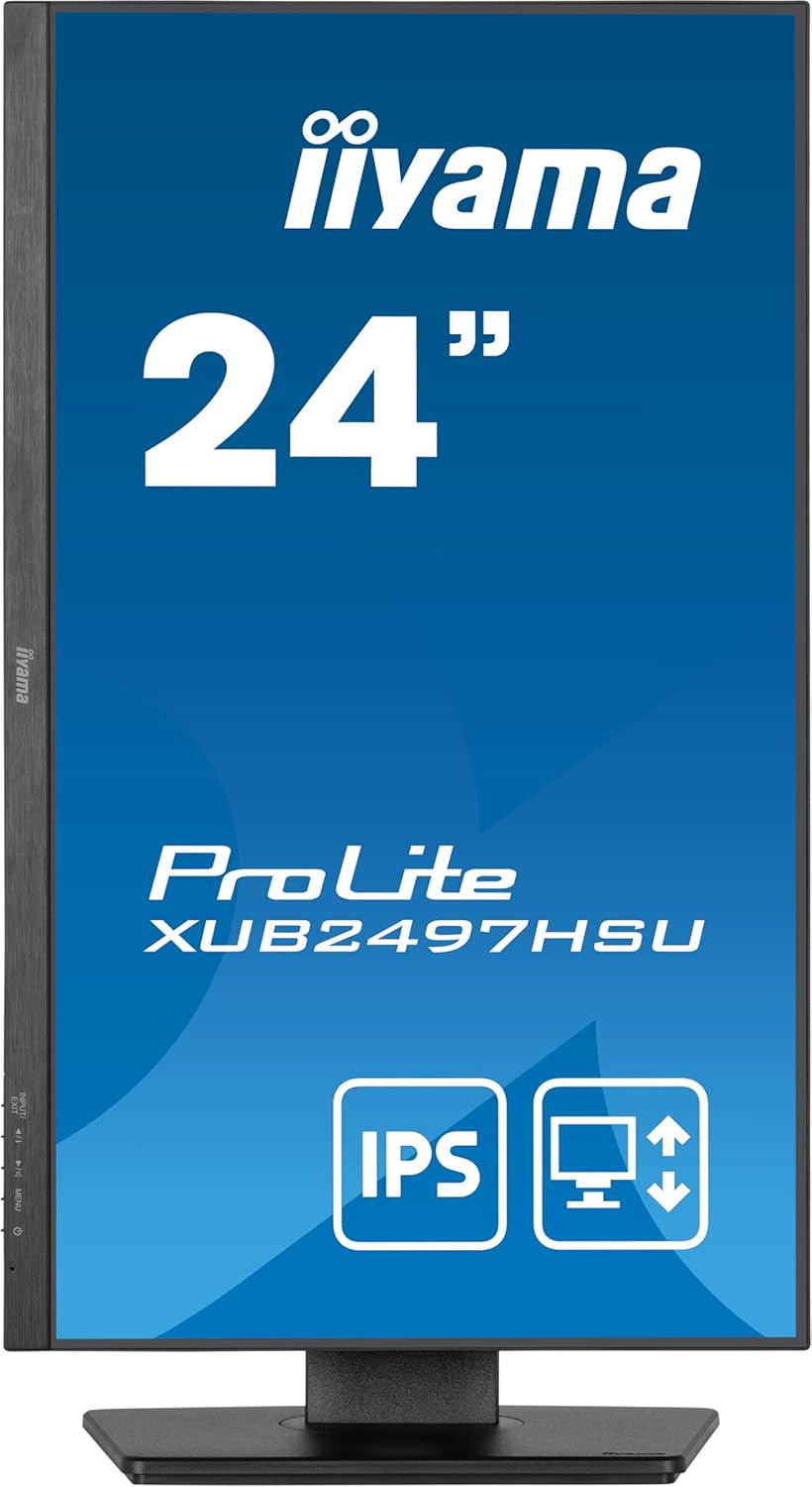 Iiyama XUB2497HSU-B2 24 inch IPS slim bezel, 100Hz, 1ms (MPRT), 1920x1080, HDMI/DP, 2 x USB, Height Adjustable Stand, TCO09 & TUV-GS, 5 Yr Warranty
