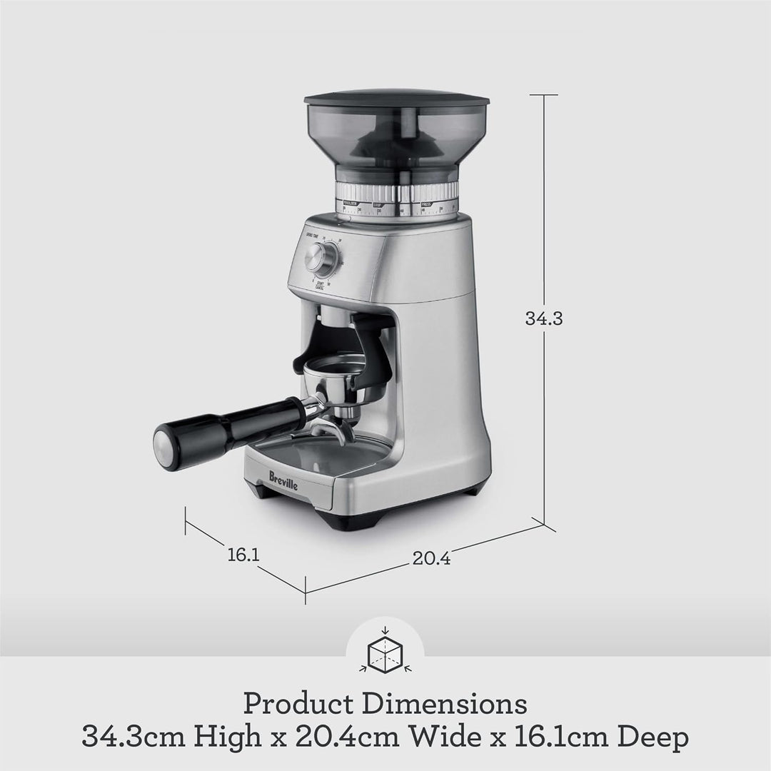 Sage - The Dose Control Pro - Precision Coffee Grinder, 60 Grind Settings - 340g Coffee Bean Capacity, with Timer - Overheat Protection - Silver
