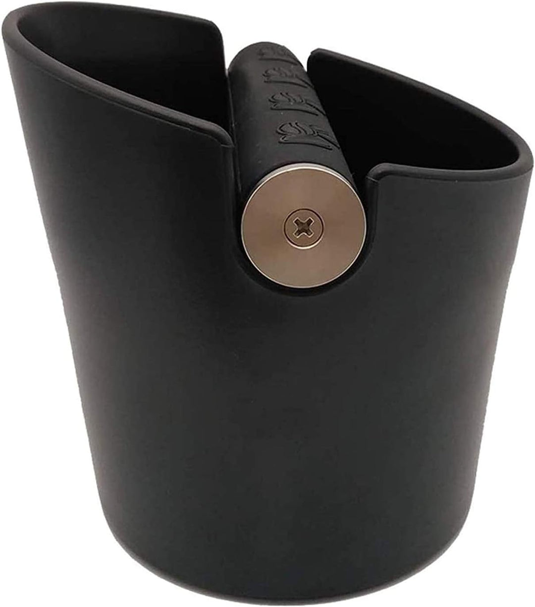 Ideal Swan Barista Style Espresso Knock Box - 4.8 Inch Shock-Absorbent Coffee Bin with Removable Metal Knock Bar and Non-Slip Base (Black)