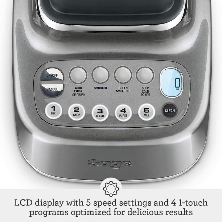 Sage - The Q Quick Super Blender - 2400W Power, 4 One Touch Programs, 5 Speed Settings - Food Processor, Smoothie Maker - Blend, Chop, Mix, Puree - 2L Capacity, Auto Clean Function - Smoked Hickory