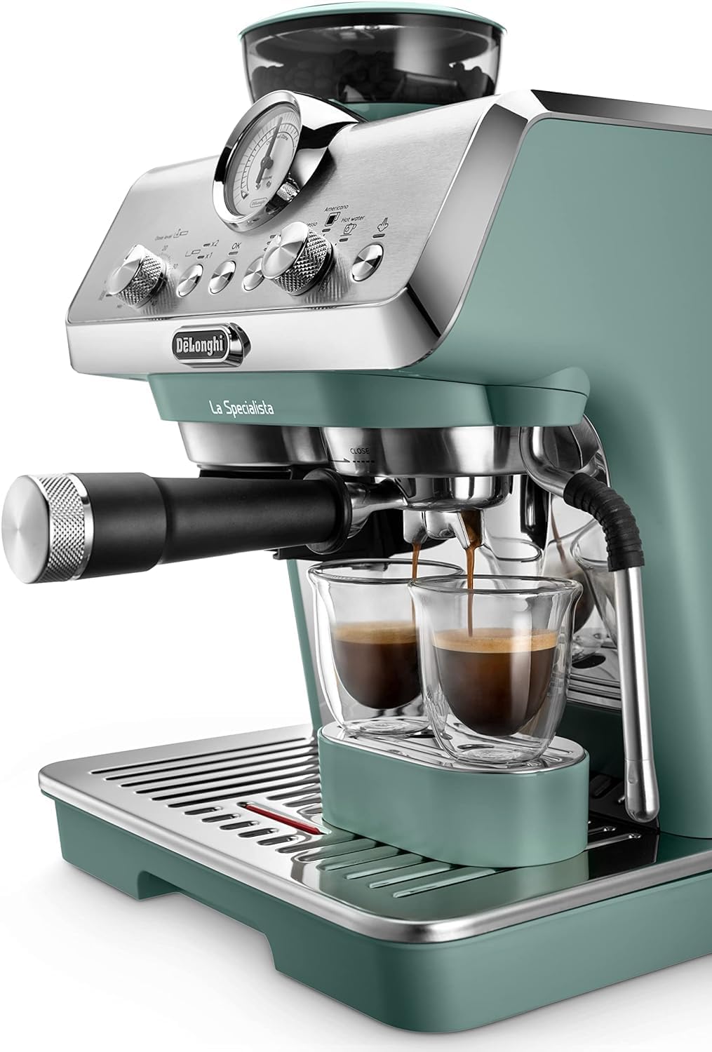 De'Longhi La Specialista Arte EC9155.GR, Barista Pump Espresso Machine, Bean to Cup Coffee and Cappuccino Maker, 8 Grinding Settings, MyLatte Art Frothing Wand, 1550W, Green