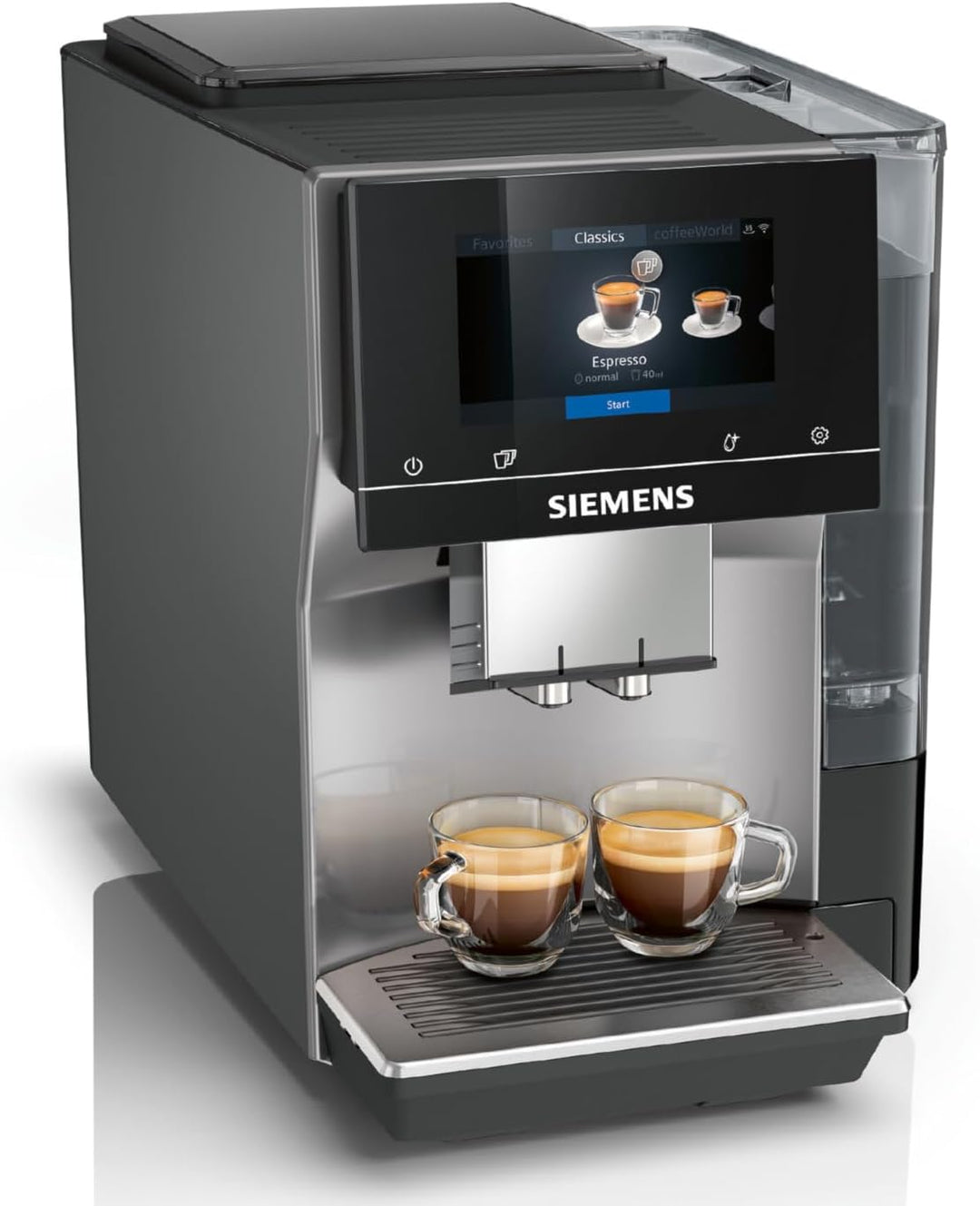SIEMENS EQ700 Fully Automatic Bean to Cup Coffee Machine, 5" Touch Screen Display, Cold Brew/Slow Brew, Cappuccinatore, 34+ Coffee Beverages, Home Connect, TP715GB1