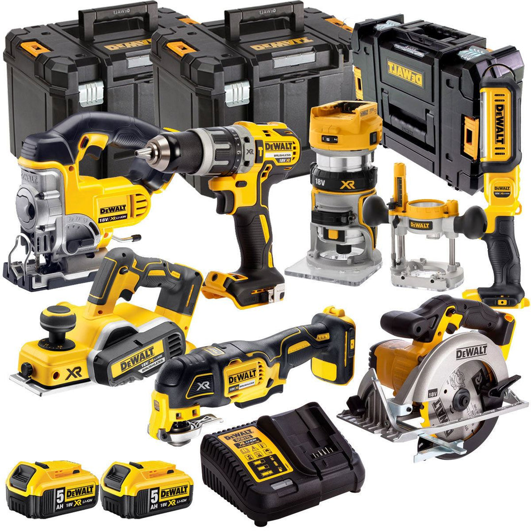 Dewalt 18V 7 Piece Power Tool Kit with 2 x 5.0Ah Batteries & Charger T4TKIT-446