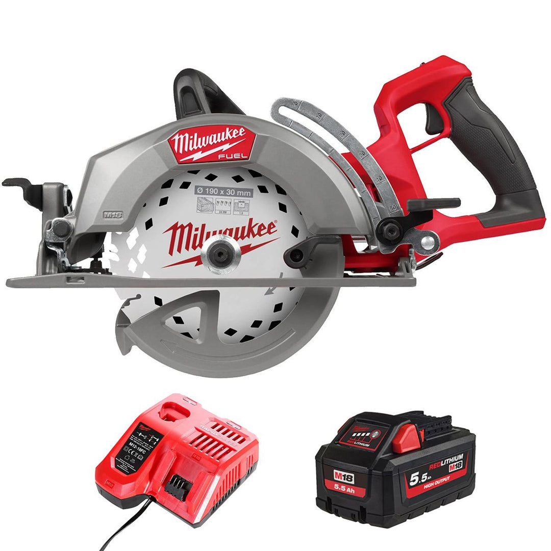 Milwaukee M18FCSRH662-0 M18 FUEL Gen 2 18V Brushless Circular Saw with 1 x 5.5Ah Battery &amp; Charger