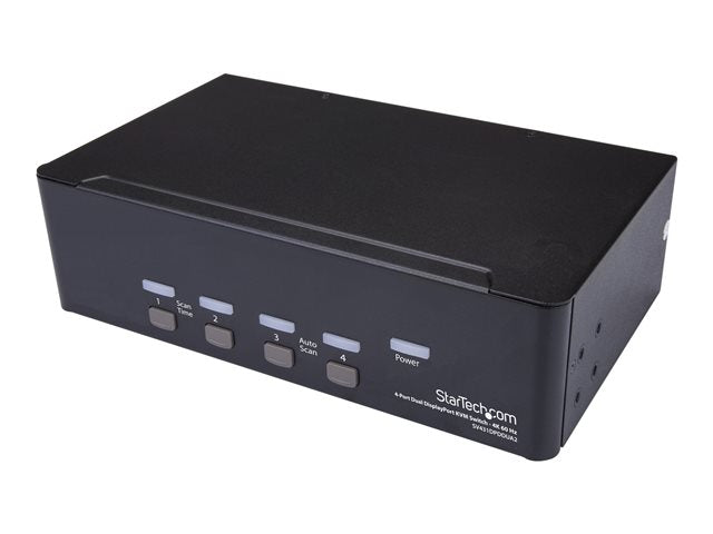 TieDex UK StarTech.com DisplayPort KVM - 4 port - 4K 60Hz - Dual Monitor KVM - DisplayPort Switch - KVM DisplayPort - Desktop KVM Switch (SV431DPDDUA2) - KVM / audio / USB switch - 4 ports - rack-mountable