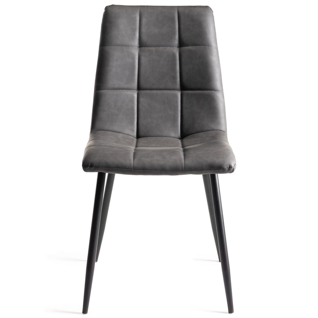 Marlow Grey Faux Leather Tapered Back Dining Chair, 2 Pack