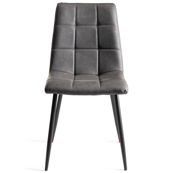 Marlow Grey Faux Leather Tapered Back Dining Chair, 2 Pack