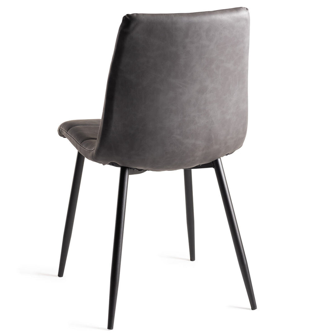 Marlow Grey Faux Leather Tapered Back Dining Chair, 2 Pack