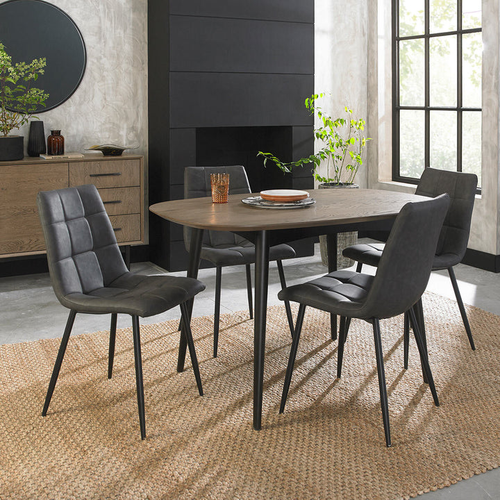 Marlow Grey Faux Leather Tapered Back Dining Chair, 2 Pack