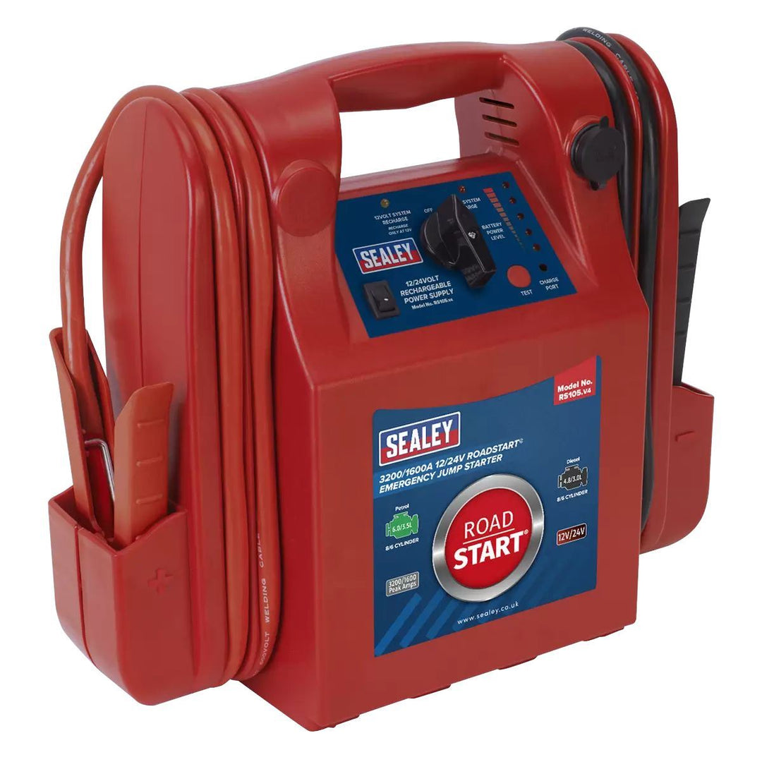 Sealey RS105 3200/1600A 12/24V RoadStart Emergency Jump Starter