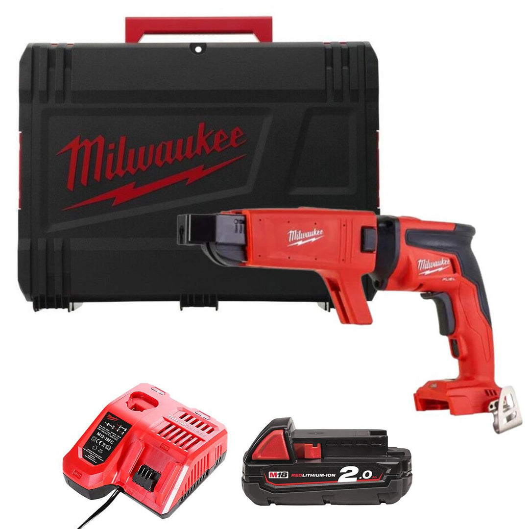 Milwaukee M18FSGC-0X 18V Fuel Brushless Screw Gun with 1 x 2.0Ah Battery Charger & Case