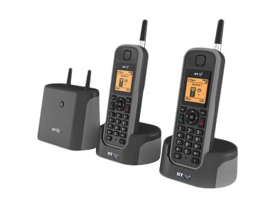 TieDex UK BT Elements 1K Twin - cordless phone - answering system with caller ID + additional handset - 3-way call capability