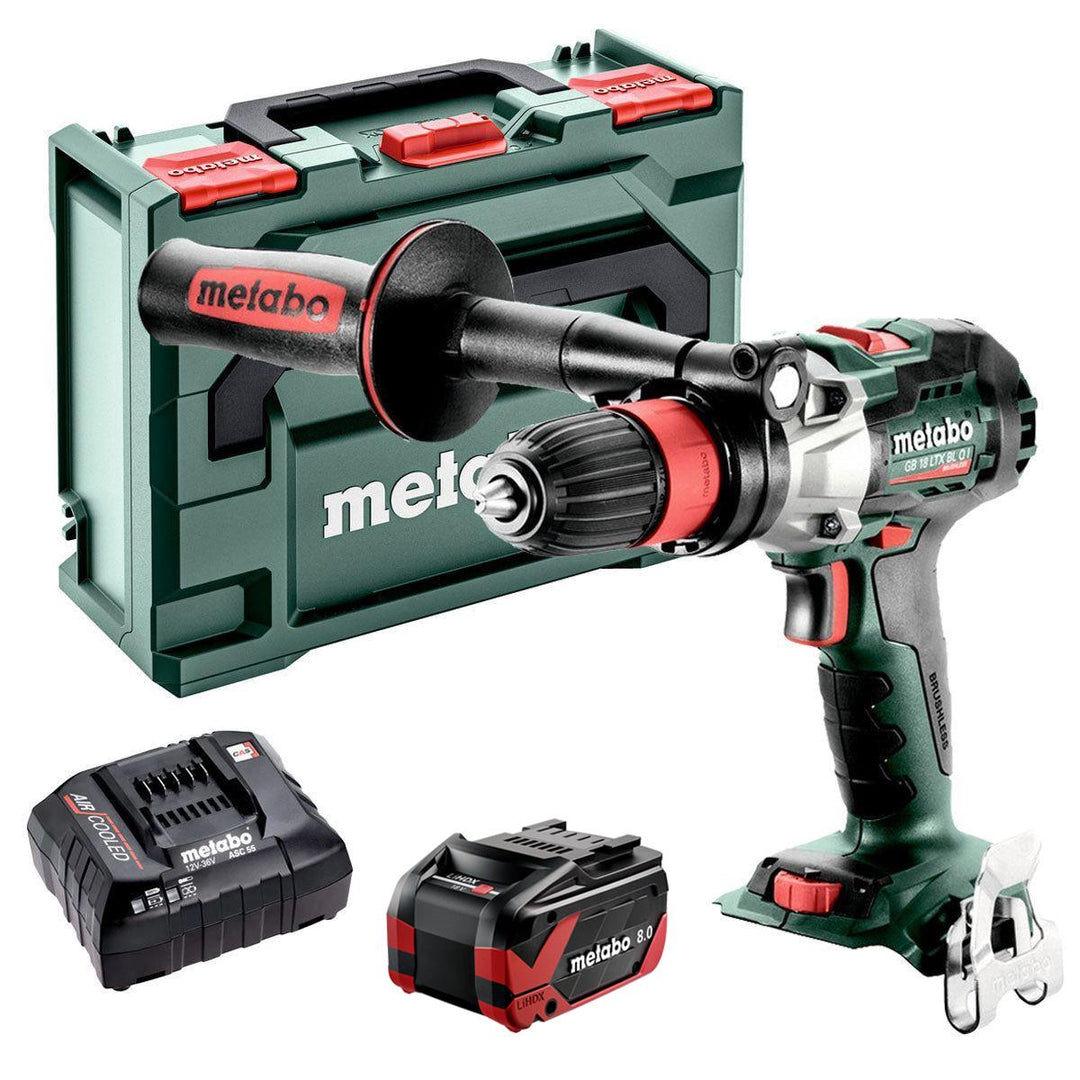 Metabo GB 18 LTX BL Q I 18V Brushless Tapper Drill Driver with 1 x 8.0 Ah Battery Charger & Metabox