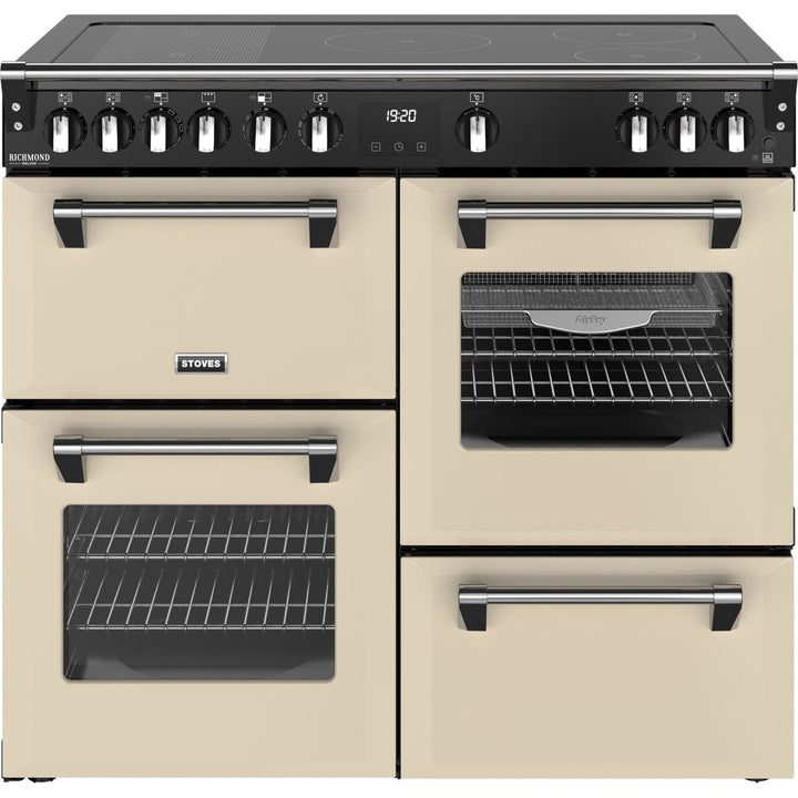 Stoves Richmond Deluxe 100Ei RTY 100cm wide Electric Range Cooker with Induction Hob - Cream - A/A/A Rated