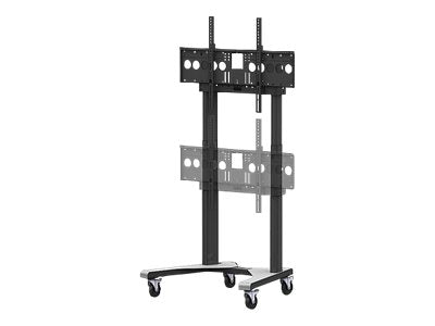 TieDex UK PMV Mounts PMVTROLLEYEL cart - for flat panel - satin black, satin silver