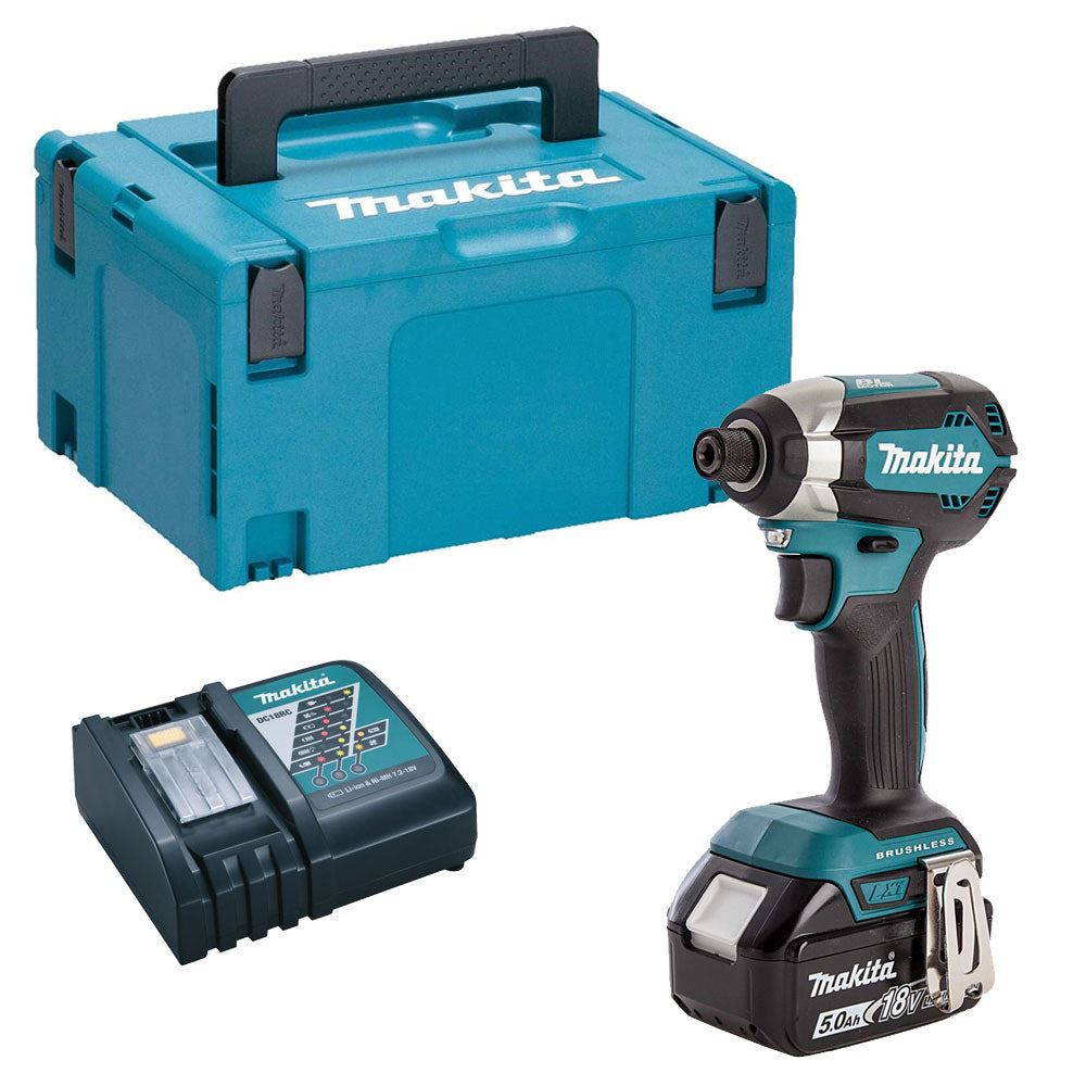 Makita DTD153Z 18V Brushless Impact Driver With 1 x 5.0Ah Battery Charger &amp; Type 3 Case