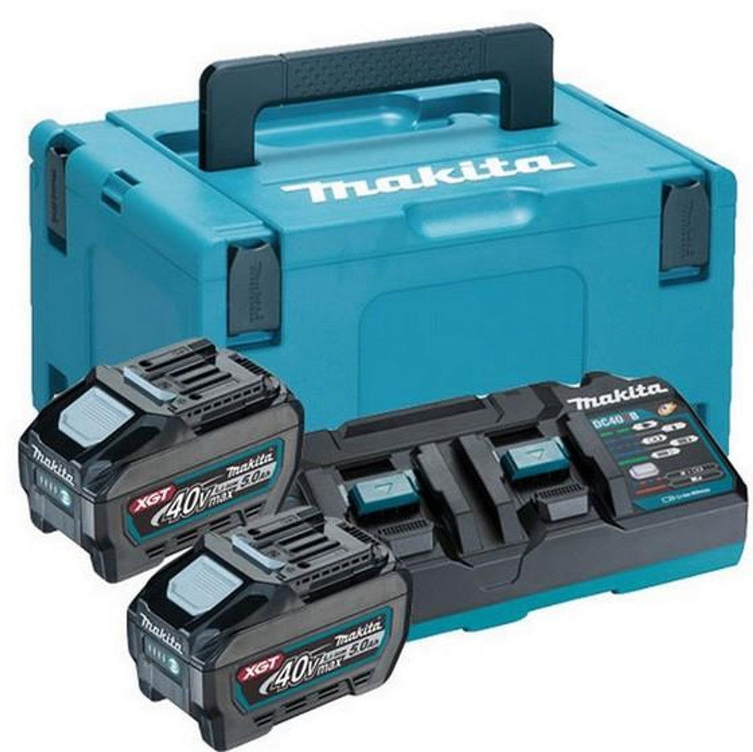 Makita 191U20-2 40VMax XGT Power Source Kit 240V With 2 x 5.0Ah BL4050F Batteries, Charger &amp; Case