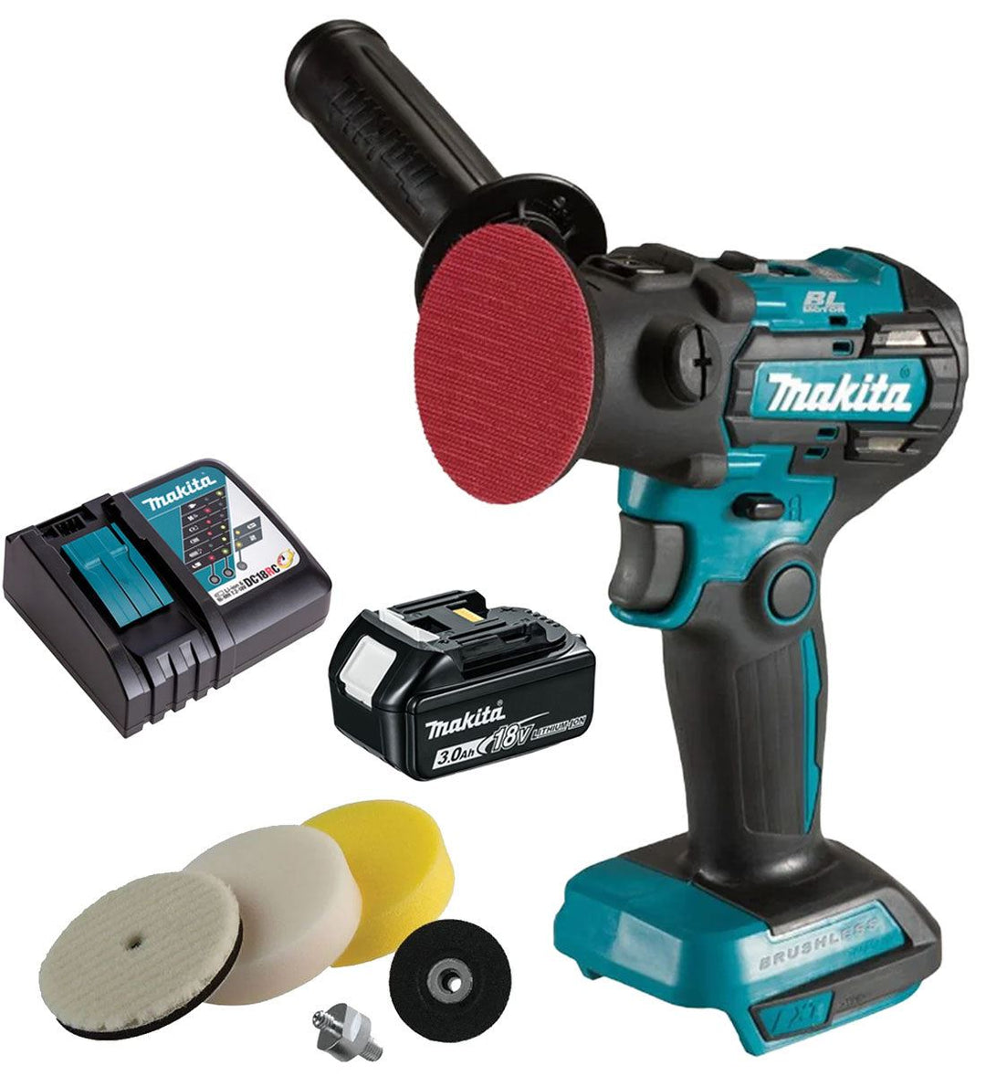 Makita DPV300Z 18V LXT Brushless Sander / Polisher with 1 x 3.0Ah Battery & Charger