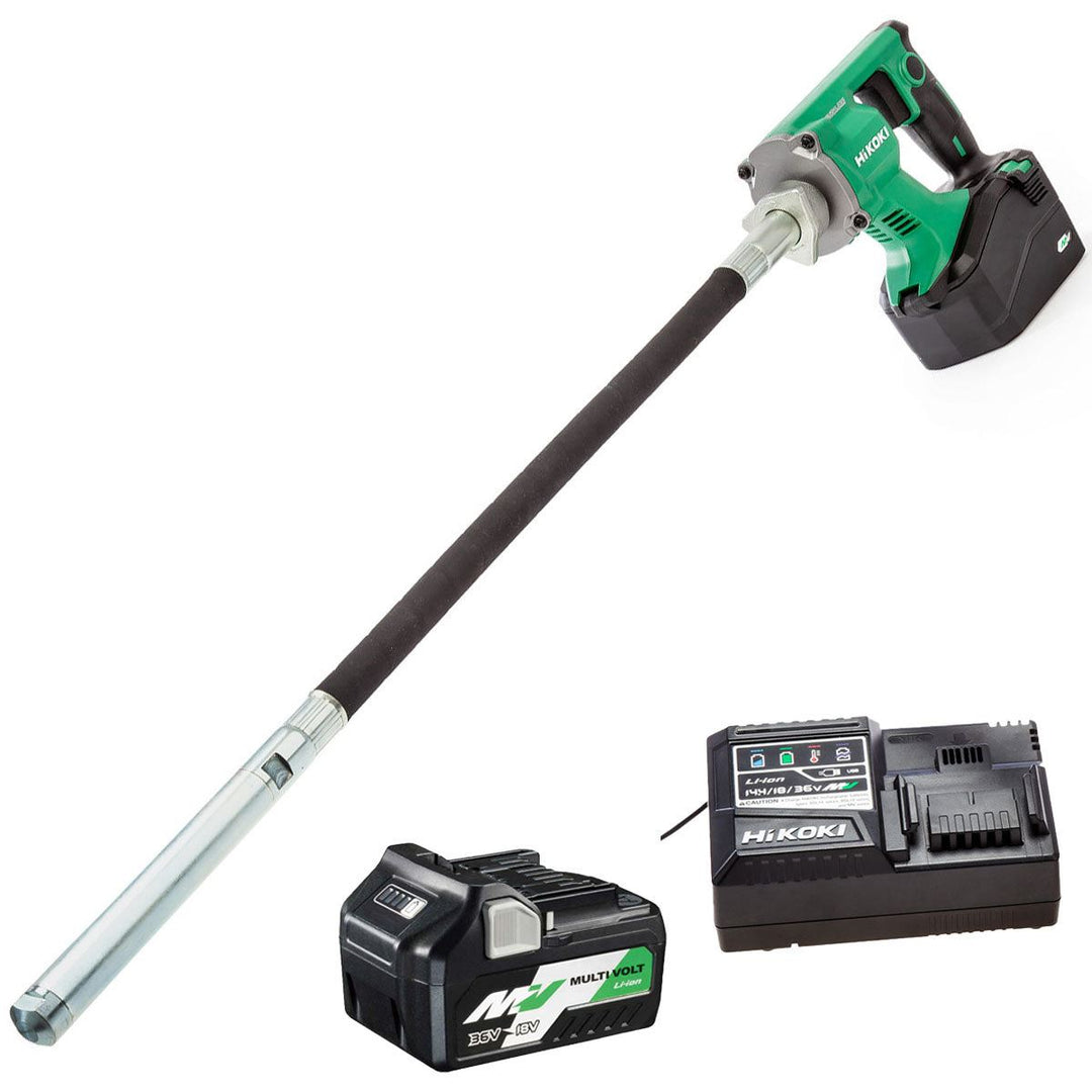 HiKOKI UV3628DAJYZ 36V Brushless 28mm Concrete Vibrator with 1 x 4.0Ah Battery & Charger