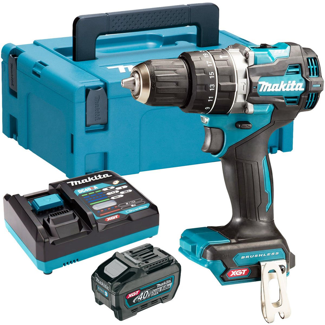 Makita HP002GZ01 40V Max XGT Brushless Combi Drill With 1 x 5.0Ah Battery &amp; Charger